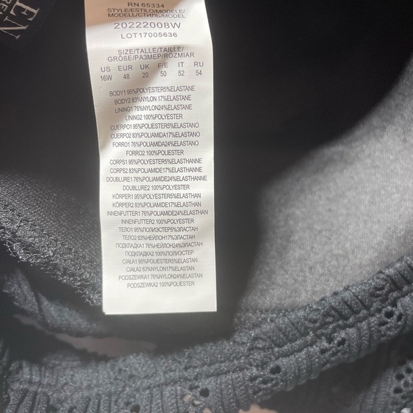 Ralph Lauren Ottoman Mesh high Boatneck One Piece Swimsuit black tummy control - Picture 8 of 9